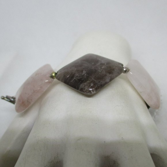 ROSE QUARTZ Moss Quartz .925 STERLING Silver Beads .925 Sterling Toggle Clasp - Picture 8 of 8